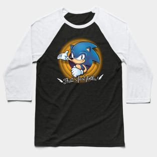 That's fast folks - Sonic the Hedgehog Video Game - Funny Crossover Baseball T-Shirt